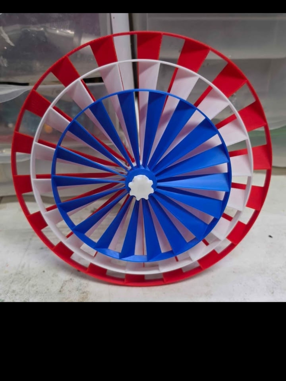 Patriotic Red White Blue Spiral Pinwheel Party Decoration